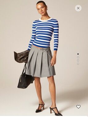 Carolyn three-quarter sleeve sweater in striped merino wool size S NWT